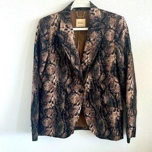 NWT Elie Tahari Jovanna Snake Print Button Front Blazer Size 6